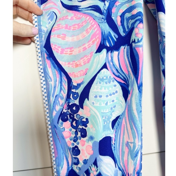 Lilly Pulitzer Luxletic Leggings Pink Blue Size Small - Picture 2 of 9